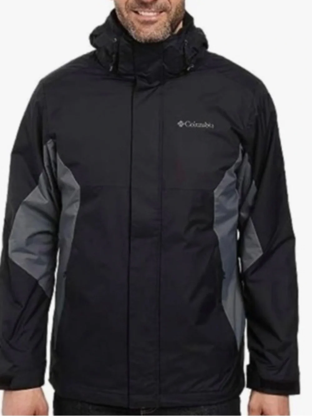 Columbia Men’s Black and Gray Ski Jacket with Hood Brand New, Never Worn, No Tag
